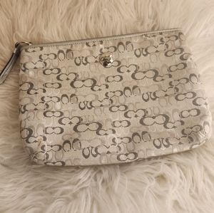 Coach grey clutch purse